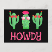 Howdy Funny Western Cactus Cartoon Characters Postkarte (Vorderseite)