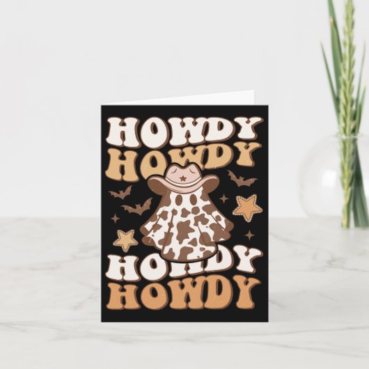 Howdy Ghost Cowboy Hat Ts Rodeo Western Halloween Karte (Vorderseite)