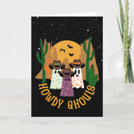 Howdy Ghouls Halloween Ghost Cowboy Karte