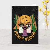 Howdy Ghouls Halloween Ghost Cowboy Karte (Gelbe Blume)