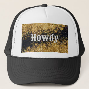 Howdy Gold Glitzer Black Glitzer Hat Truckerkappe