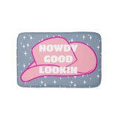 Howdy Good Lookin Rancher Cowboy Hat Blue Badematte (Vorderseite)