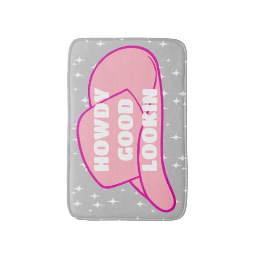 Howdy Good Lookin Rancher Cowboy Hat Gray Dorm Badematte (Vorderseite Vertikal)