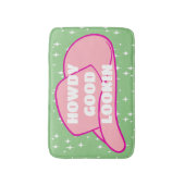 Howdy Good Lookin Rancher Cowboy Hat Green Dorm Badematte (Vorderseite Vertikal)