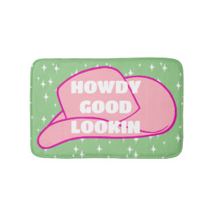 Howdy Good Lookin Rancher Cowboy Hat Green Dorm Badematte