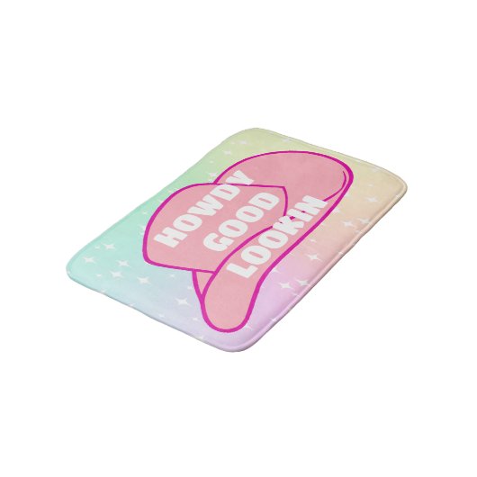 Howdy Good Lookin Rancher Cowboy Hat Ombre Badematte (Schrägansicht)