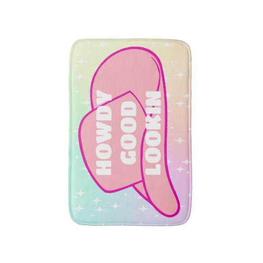 Howdy Good Lookin Rancher Cowboy Hat Ombre Badematte (Vorderseite Vertikal)