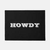 "Howdy" Gruß oder Name, Schwarzer Türmchen Fußmatte (Vorderseite)