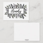 Howdy handlackiert mitteilungskarte (Vorne/Hinten)