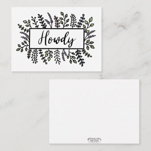 Howdy handlackiert mitteilungskarte (Vorne/Hinten)