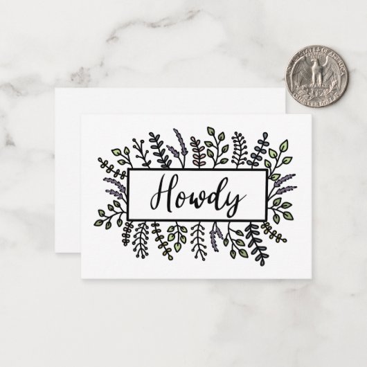 Howdy handlackiert mitteilungskarte (Vorderseite/Rückseite Beispiel)