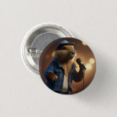 "Howdy Harmonics: The Denim-Clad Capybara Crooner" Button (Vorne & Hinten)