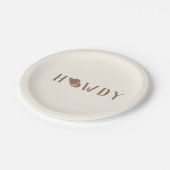 Howdy Hat My First Rodeo Birthday Neutral Party Pappteller (Schrägansicht)