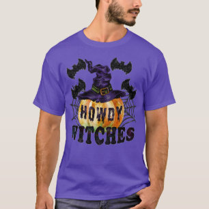 Howdy Hexen glückliche Halloween Bats Pumpkin Hexe T-Shirt