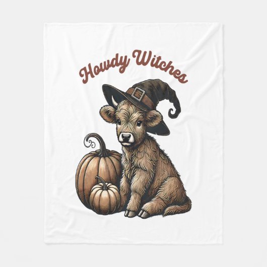 Howdy Hexen Halloween Highland Kuh Fleecedecke (Vorderseite)