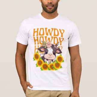 Howdy Highland Cow und Sunblumen T-Shirt