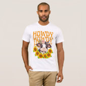 Howdy Highland Cow und Sunblumen T-Shirt (Vorne ganz)