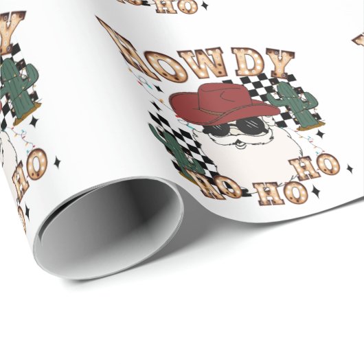Howdy Ho Ho Santa Geschenkpapier (Rolleneckpunkt)