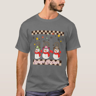 Howdy Holiday Weihnachten Retro Weihnachten Snowma T-Shirt
