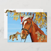 Howdy Holidays - Anpassbare Weihnachtsferien Postkarte (Vorne/Hinten)