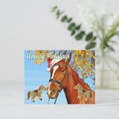Howdy Holidays - Anpassbare Weihnachtsferien Postkarte (Stehend Vorderseite)