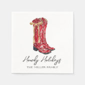 Howdy Holidays Cowgirl Serviette (Vorderseite)