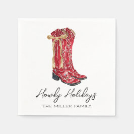 Howdy Holidays Cowgirl Serviette