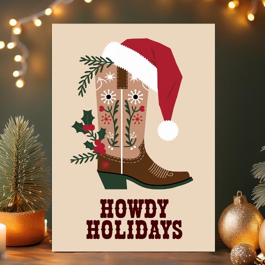 Howdy Holidays Western Cowboy Boot Weihnachten