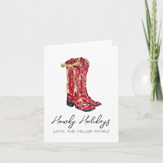 Howdy Holidays Western Weihnachten Karte (Vorderseite)