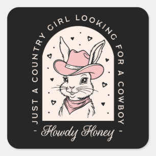 Howdy Honig Cowboy Cowgirl lustige verabredet Zita Quadratischer Aufkleber