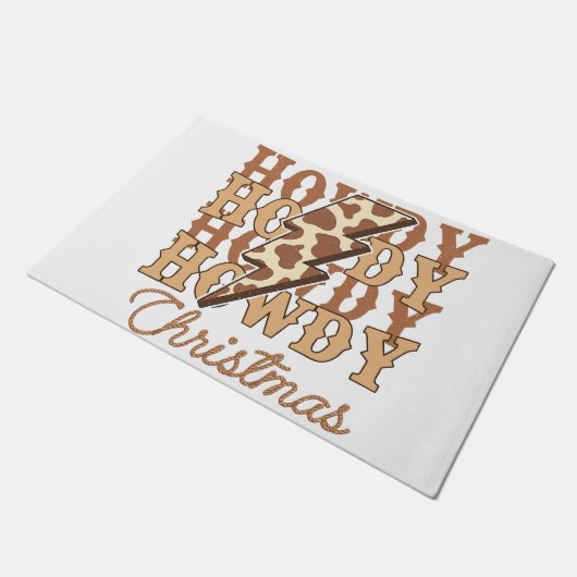 Howdy Howdy Howdy Christmas, Cowboy-Hut Fußmatte (Schrägansicht)