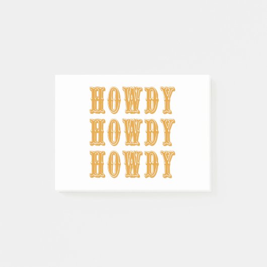 Howdy Howdy Howdy Cool Cowboy Western Post-it Klebezettel (Vorderseite)