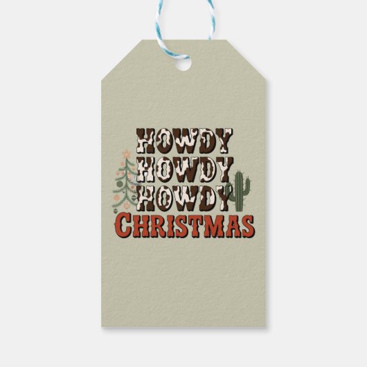 Howdy Howdy Howdy Weihnachtsfamilie Xmas Party Ges Geschenkanhänger (Rückseite)