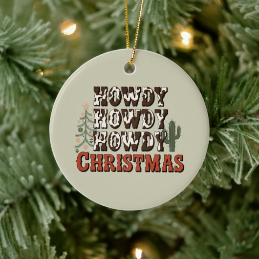 Howdy Howdy Howdy Weihnachtsfamilie Xmas Party Ges Keramik Ornament (Baum)