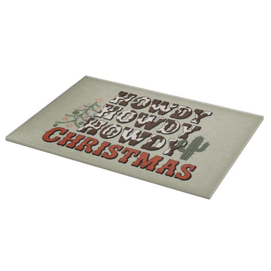 Howdy Howdy Howdy Weihnachtsfamilie Xmas Party Ges Schneidebrett (Ecke)
