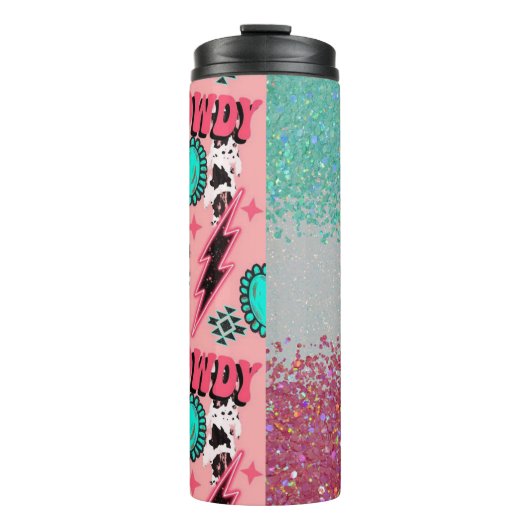 Howdy Imitats Glitzer Thermosbecher (Vorderseite)