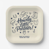 Howdy Little Partner Cowboy Baby Shower Teller (Vorderseite)