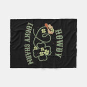 Howdy Lucky Charm Western St Patrick Day Kleeblatt Fleecedecke (Vorderseite (Horizontal))