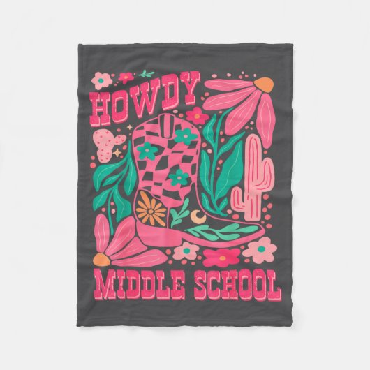 Howdy Middle School Western Girl Country Rodeo Nk  Fleecedecke (Vorderseite)