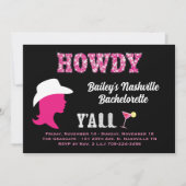 Howdy Nashville Weekend Bachelorette Einladung (Vorderseite)