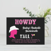 Howdy Nashville Weekend Bachelorette Einladung (Stehend Vorderseite)