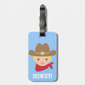 Howdy Niedlich Cowboy Boys Personalisiert Gepäckma Gepäckanhänger (Rückseite vertikal)