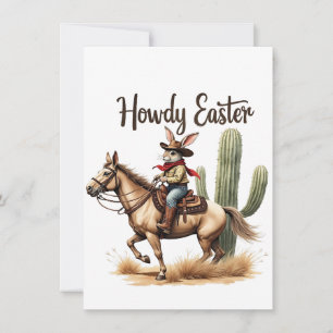 Howdy Oaster Bunny Reiten Dankeskarte