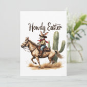 Howdy Oaster Bunny Reiten Einladung (Stehend Vorderseite)