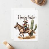 Howdy Oaster Bunny Reiten Mitteilungskarte (Vorderseite/Rückseite Beispiel)