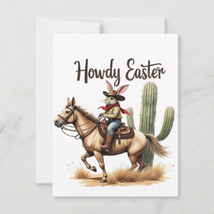 Howdy Oaster Bunny Reiten Mitteilungskarte