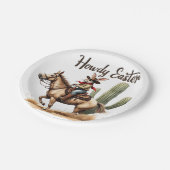 Howdy Oaster Bunny Reiten Pappteller (Schrägansicht)