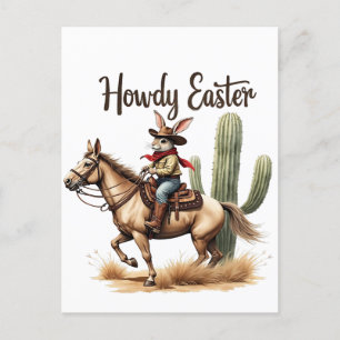 Howdy Oaster Bunny Reiten Postkarte