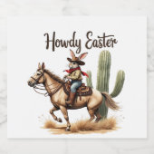 Howdy Oaster Bunny Reiten Schaumweinetikett (Einzelnes Label)