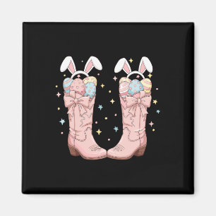 Howdy Osteroster Western Ostern Bunny Cowboy Boots Magnet
